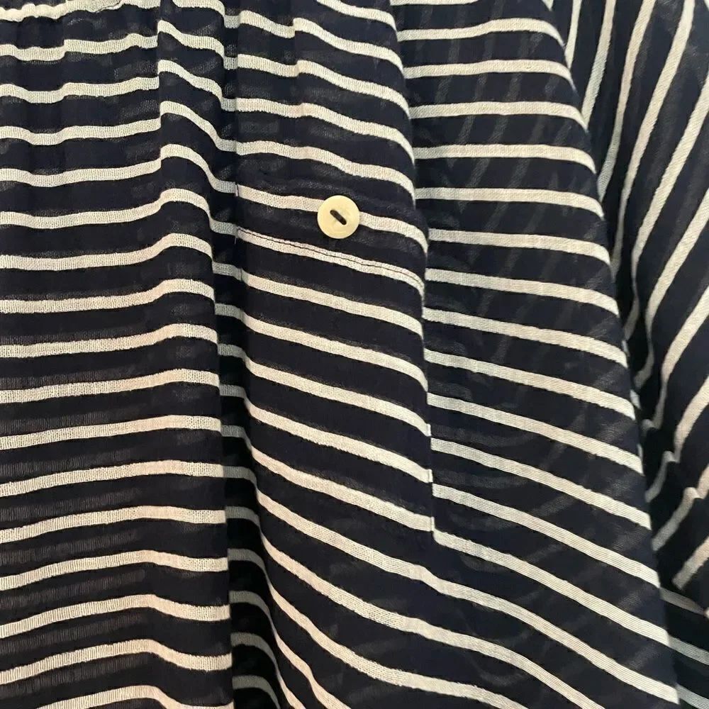 J.crew striped navy and white blousy top size small - Picture 4 of 8